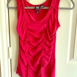 Red Worth Ruched Tank- EUC, Size S